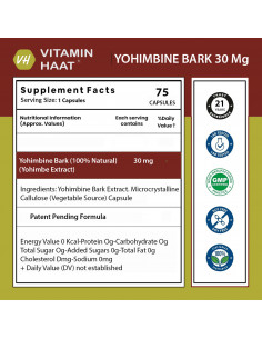 Yohimbine Bark Extract 30mg 2